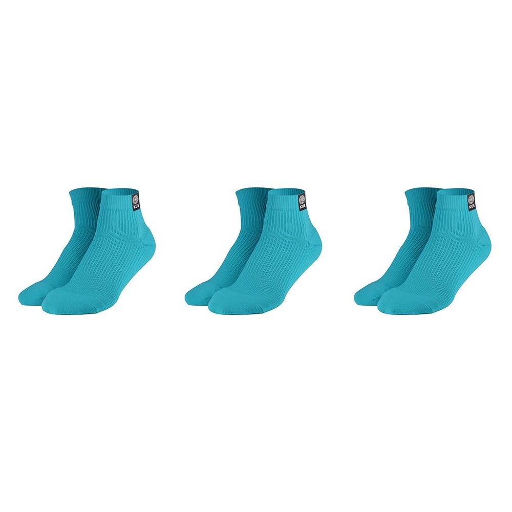 KUE Compression Ankle Socks For Men & Women I Improved Blood Circulation, Pain Relief, Daily Use, Running & Sports, Premium Fabric, Moisture Wicking I Ankle Length Sports Socks (Single Pair - Turquoise - L/XL)