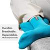 KUE Compression Ankle Socks For Men & Women I Improved Blood Circulation, Pain Relief, Daily Use, Running & Sports, Premium Fabric, Moisture Wicking I Ankle Length Sports Socks (Single Pair - Turquoise - L/XL) view 2