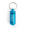 Aqua Pill Case Keychain, Waterproof Metal Travel Container for Medicine Storage, Small Empty Organizer Bottle with Christian Jesus Fish, Cross, & Psalm 30:2 Bible Verse Reference view 4