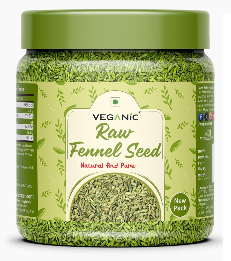 Veganic Organic Fennel Seed Indian Spices | Saunf Whole | Natural Sounf/Sopu/Souf | Variyali Sompu Seeds (400 grams)