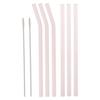 CALANDIS Reusable Glass Straw Colorful Drinking Straw with Cleaning Brush Pink view 2