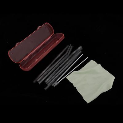 CALANDIS Reusable Glass Straw Colorful Drinking Straw with Cleaning Brush Clear
