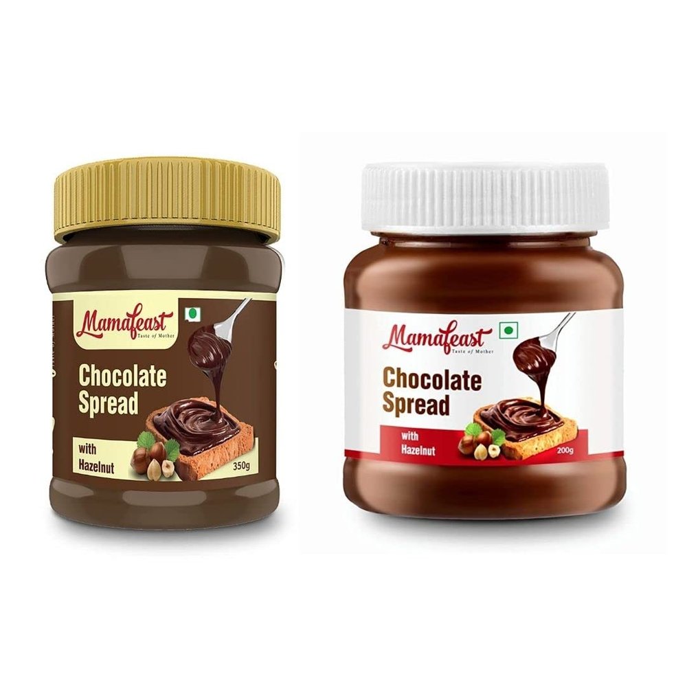 Mamafeast Chocolate Spread Hazelnut | Best For Chocolate Dishes Bread Cakes Shakes Dosa Roti Package Of 200 And 350 Grams