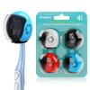 Frekare Helmet Toothbrush Covers Caps, Fits Most Manual and Electric Tooth Brushes, 4 Count (White, Black, Blue, Red) view 1