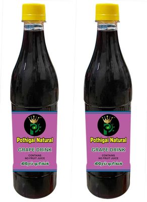 Pothigai Natural - Combo Grape Drink 750 ml (Pack of 2)/Energy Booster/Sweet and Healthy Drink