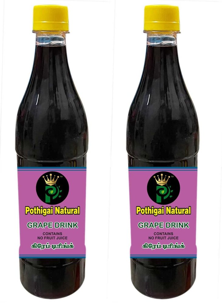 Pothigai Natural - Combo Grape Drink 750 ml (Pack of 2)/Energy Booster/Sweet and Healthy Drink