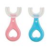 ALESSO U Shaped Toothbrush for Kids Manual Whitening Toothbrush Silicone Brush Head for Kids Children Infant Toothbrush For 2-6 Years Mouth-Cleaning (Multicolor, Pack of 2) (Heart) view 1
