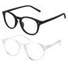 CREEK Unisex Blue Cut Anti Glare Round Glasses Combo Pack Of 02 for Eye Protection from UV by Computer/Tablet/Laptop/Mobile (With Testing kit and Lens Cleaner) (BLACK & CLEAR) view 1