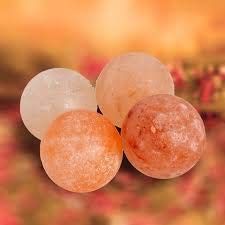Malowal Himalayan Rock Salt Massage Stone Crystal Stones for Wellness, Natural Healing and Relaxation (2 Pcs, Ball Shape)