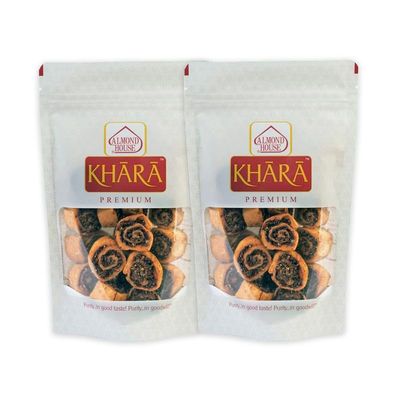Almond House Bakharvadi | Bhakharvadi | Bakarwadi Snacks | Crunchy Snacks | Premium Snacks | Tea Time Snacks | Party Snacks Items | Ready To Eat | Pack 2-200g each