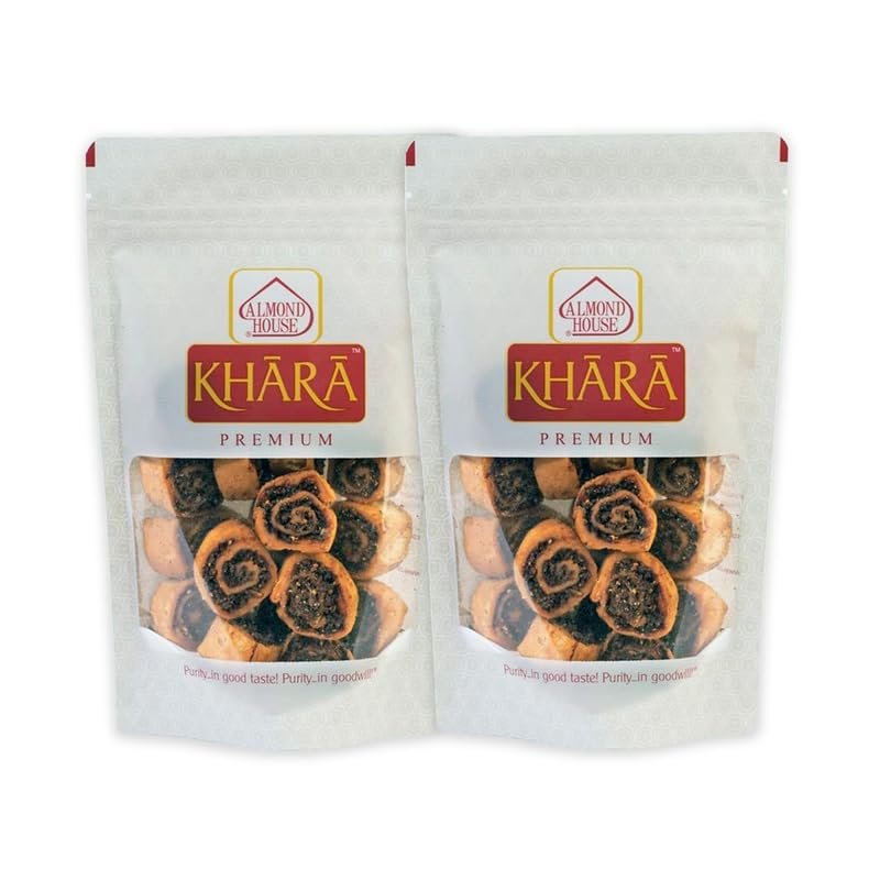 Almond House Bakharvadi | Bhakharvadi | Bakarwadi Snacks | Crunchy Snacks | Premium Snacks | Tea Time Snacks | Party Snacks Items | Ready To Eat | Pack 2-200g each