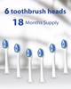 MySmile Electric Toothbrush Replacement Heads, 6 Packs (White) view 3