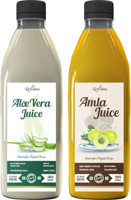 Relishta Aloe Vera & Amla Juice - (2x500ML) Purifies Blood and Boosts Immunity