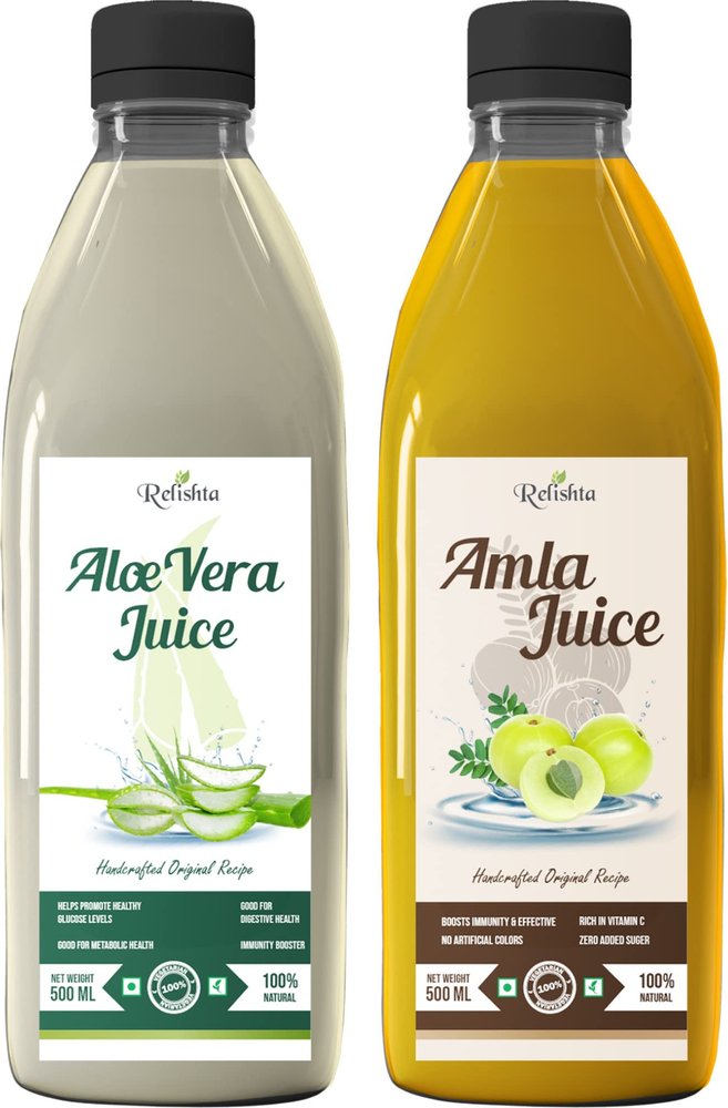 Relishta Aloe Vera & Amla Juice - (2x500ML) Purifies Blood and Boosts Immunity