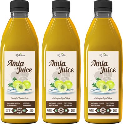 Relishta Amla Juice - Purifies Blood and Boosts Immunity - 500 ml Each - Pack of 3