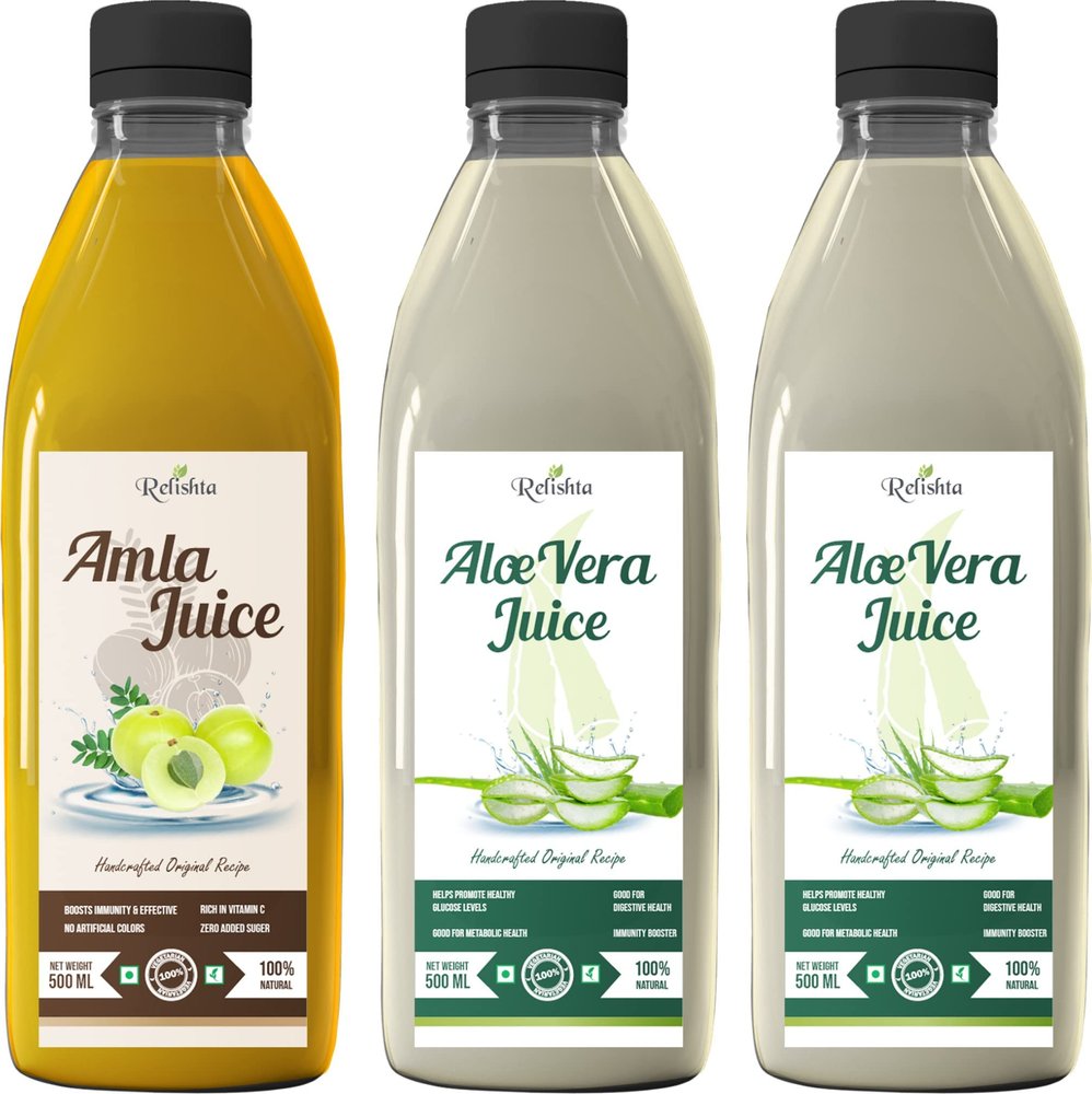 Relishta Amla & Aloe Vera Juice - (3x500ML) Purifies Blood and Boosts Immunity
