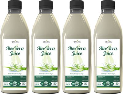 Relishta Aloe Vera Juice - Purifies Blood and Boosts Immunity - 500 ml Each - Pack of 4