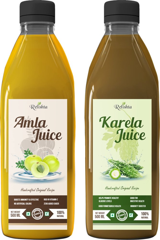 Relishta Amla & Karela Juice - (2x500ML) Purifies Blood and Boosts Immunity