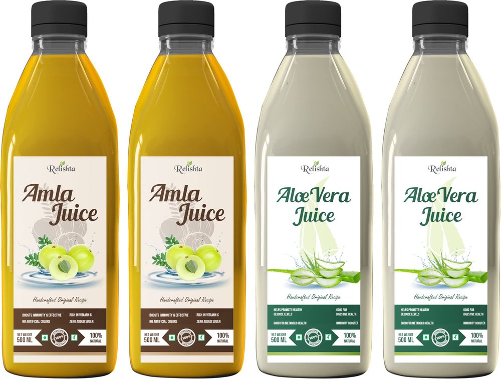 Relishta Amla & Aloe Vera Juice - (4x500ML) Purifies Blood and Boosts Immunity