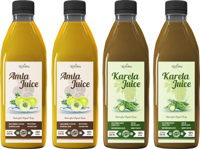 Relishta Amla & Karela Juice - (4x500ML) Purifies Blood and Boosts Immunity