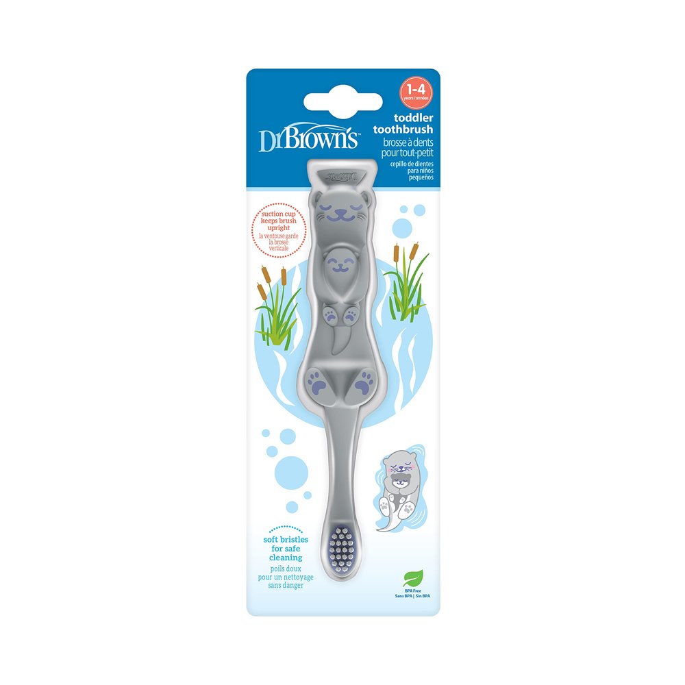 Dr. Brown's Baby and Toddler Toothbrush, Otter 1-Pack, 1-4 Years