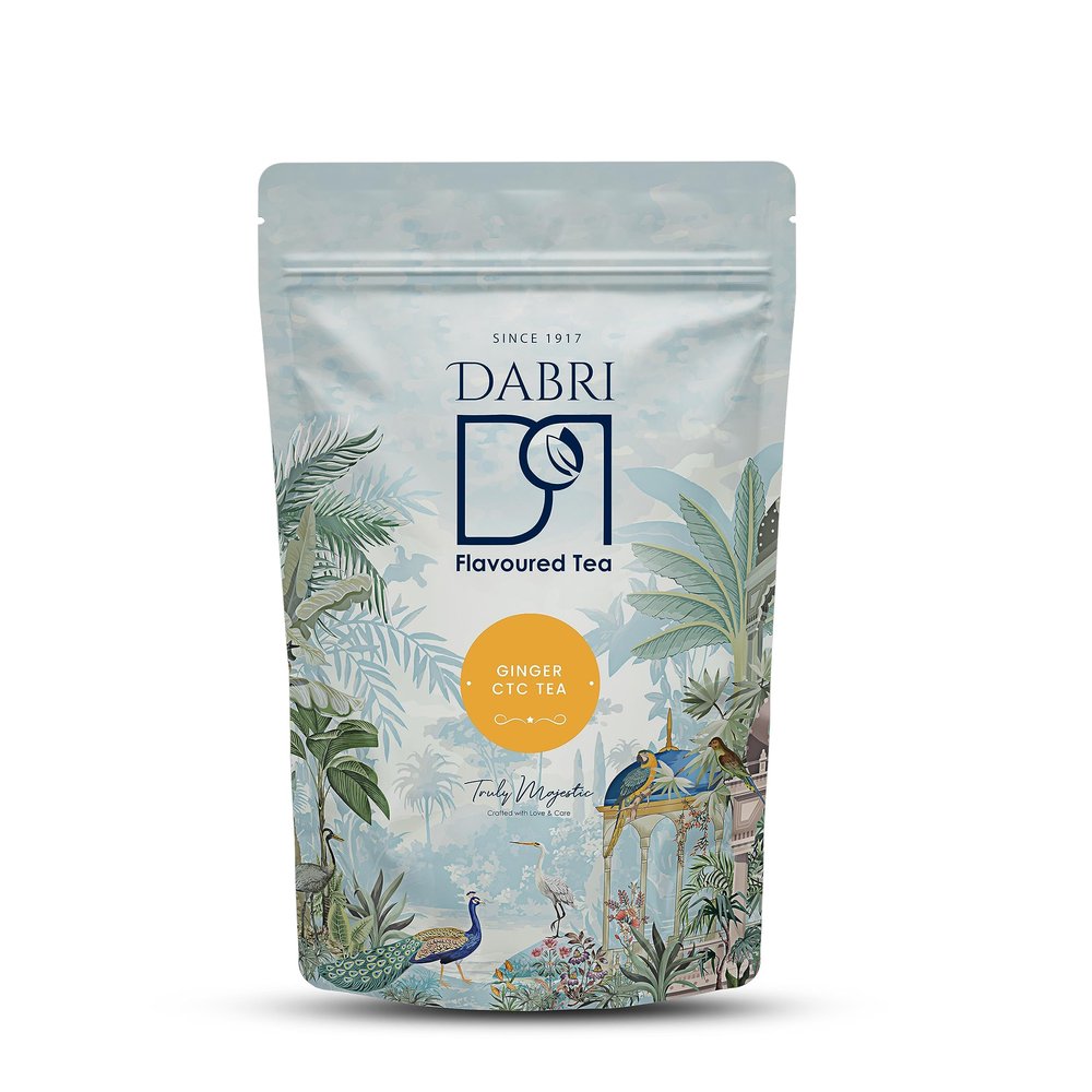 DABRI Ginger Premium CTC Tea 250gm Pouch | Adrak chai powder | Natural dried ginger | No preservatives | Promotes better blood circulation | Improved strength & Energy