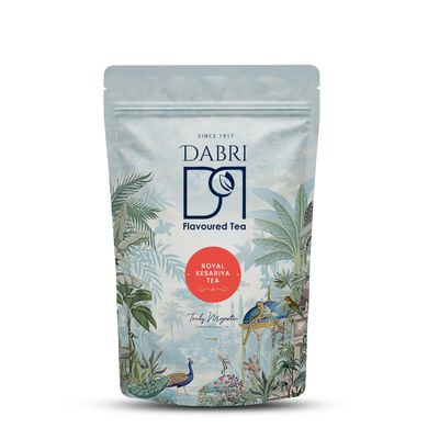 Dabri Royal Kesariya CTC Tea 250gm Pouch| Kesar Masala Chai| Saffron Tea Blend| Rich in Antioxidants| Natural Ingredients & Original Flavour of Kesar| Boosts Immunity, Promotes Relaxation