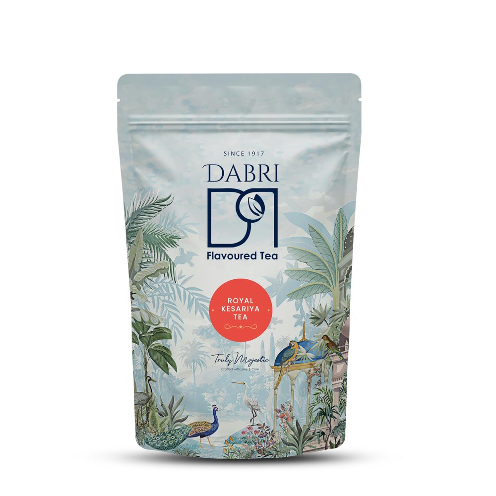 Dabri Royal Kesariya CTC Tea 250gm Pouch| Kesar Masala Chai| Saffron Tea Blend| Rich in Antioxidants| Natural Ingredients & Original Flavour of Kesar| Boosts Immunity, Promotes Relaxation