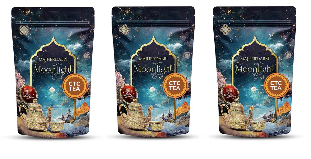 DABRI Moonlight CTC Tea 300 gm|Pack of 3 x 100 gms Each Pouch|Rare handpicked tea from Majherdabri Tea Estate |Pure Natural |Delicate Floral Notes |Limited Edition Chai Patti |Rich in Antioxidants