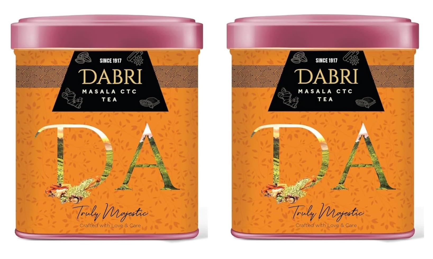 Dabri Masala Chai Patti Powder 160gm Tea Combo|Pack of 2 x 80g Each Tin Box|Premium Chai with Natural Spices|Natural & Aromatic Blend|Masala Kadak Chai Patti|Boosts Immunity & Increases Energy Levels
