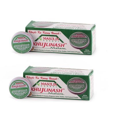 MASOLIN HERBAL KHUJLINASH MALAM WHITE OINTMENT ECZEMA CREAM 10GM (PACK OF 24)