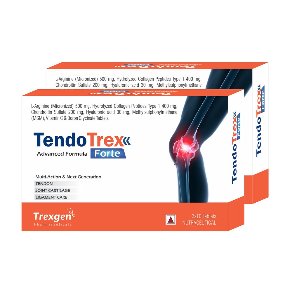 Trexgen TENDOTREX FORTE Advanced & Complete Tendon, Joint Cartilage & Ligament Care (30 Tablets) (Pack of 2), 2 count, 30 capsules