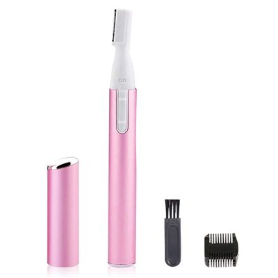 Arabest Electric Eyebrow Trimmer, Facial Hair Remover with Comb No Pulling Sensation Painless, Mini Personal Epilator Eyebrow Razor for Face Chin Peach Puzz Lips Body Arms Legs (Pink)