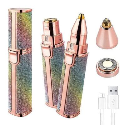 Wowkart Portable eyebrow trimmer for women, epilator for women, facial hair remover for women,Face, Lips, Nose Hair Removal Electric Trimmer with Light (Rainbow) (Multi Colour)