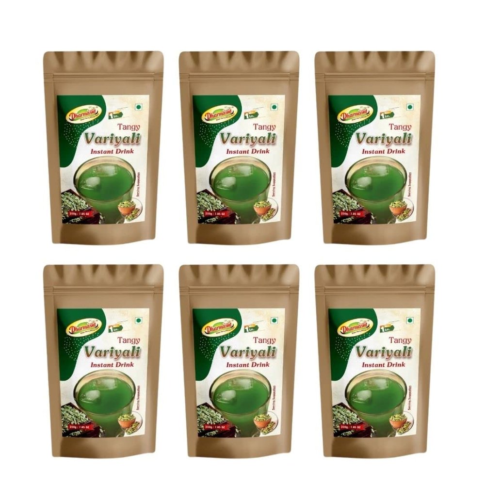 Instant Variyali Mix Sharbat Powder | Refreshing Fennel Sharbat | Summer Drink Mix 200g*6 (Pack of 1200g)