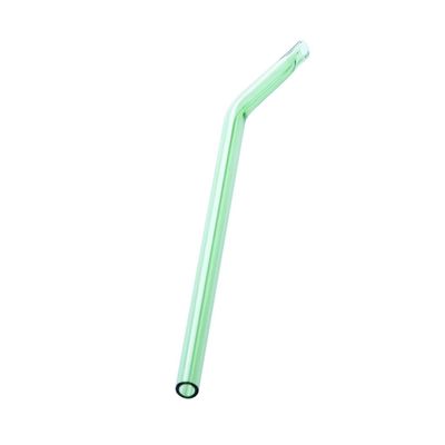 CALANDIS Eco Friendly Curved Glass Drinking Straws with Cleaning Brush Grass Green