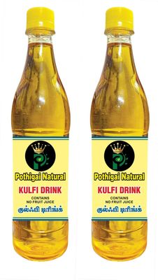 Pothigai Natural - Kulfi Sharbat (kulfi drink) 1500 ml/Energy Booster/Sweet and Healthy Drink/Summer Drink (Pack of 2)