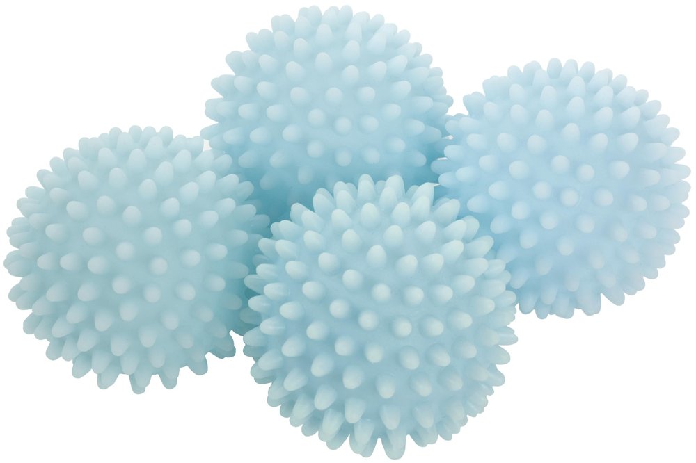 S&T INC. Reusable Laundry Dryer Balls, Soften and Fluff Laundry, Light Blue, 2.5 in, 4 Pack
