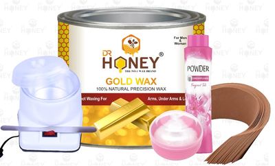 DR HONEY gold wax 600g strip stick heater and puff powder puff wax set best for your skin