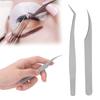 Tweezers, High Closure Golden Feather Tweezers Eyelash Grafting Tweezers, Dolphin Clip for Women Lady view 2