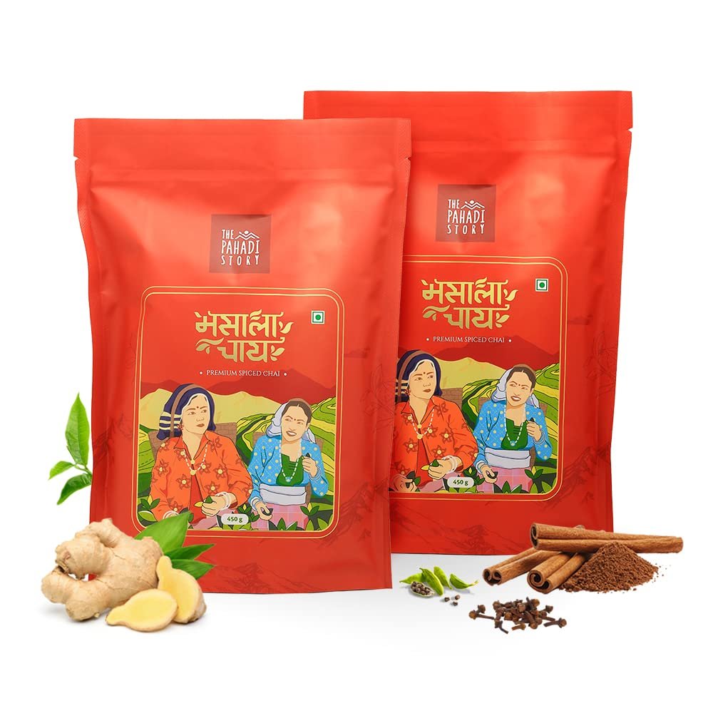 The Pahadi Story Masala Chai 900g (450g x 2) - Assam Harvest Blend with 100% Natural Spices, Rainy Season Special Tea Powder, Aromatic Chai Masala