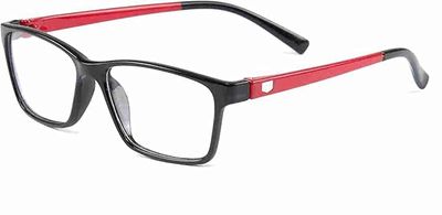 Fision Progressive Anti Glare Glasses For Men Women Red And Black Color Free Size Distance Zaro (+1.00 TO +3.00) (Distance Plano/Reading +2.50)