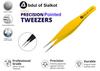 Abdul of Sialkot Pointed Tweezers,Pointed Nose Tip, Sharp Precision Ingrown Hair, Surgical Pointed for Blackheads & Splinters/Best Tweezers for Eyebrows (Yellow) view 2