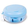 Denture Case, Definitely No-Leak Denture Bath Box for Traveling Perfectly, Denture Cup with Strainer & Magnetic Mirror(Blue) view 1