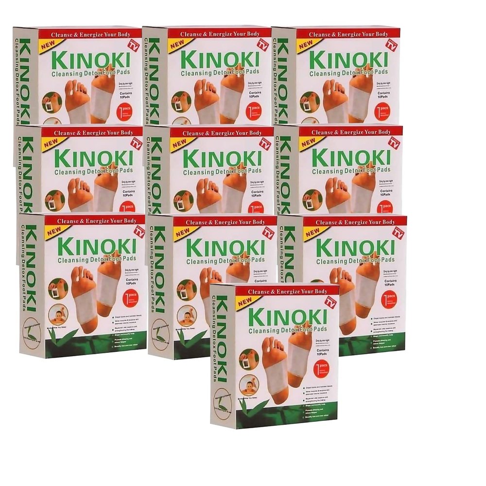 Kinoki Cleansing Detox Foot Patches 10 Adhesive Pads Kit Natural Unwanted Toxins Remover Pack Of 10