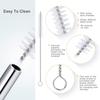 Milestore Stainless Steel 8mm Wide Smoothie Straws - Reusable Wide Metal Drinking Straws - 4 Bend Straw with 1 Cleaning Brushes view 4
