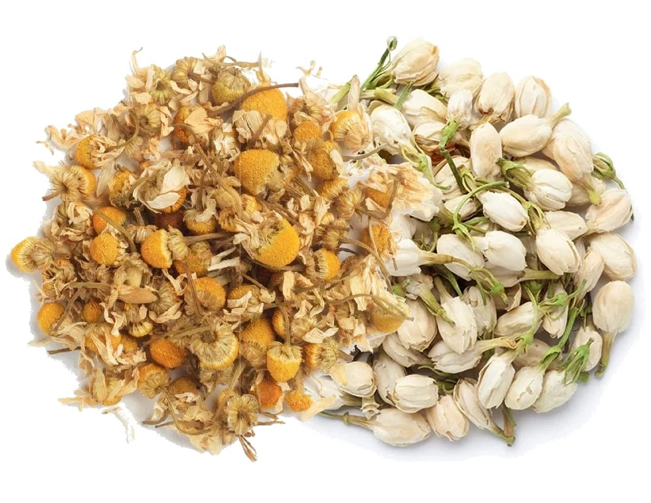 A D Food & Herbs Combo of Dried Jasmine/Chamomile Flower Petals Aromatic Edible for Homemade Lattes, Tea Blends, Bath Salts, Gifts, Crafts each pack (100 Gms)