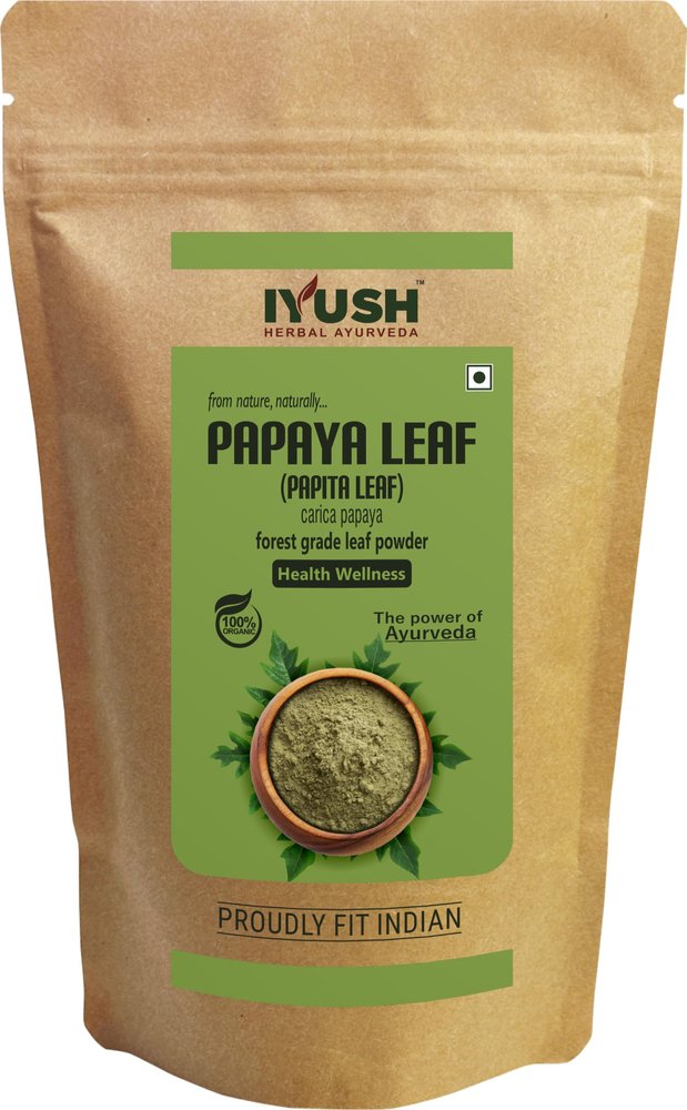 IYUSH Herbal Ayurveda Papaya Leaf Powder  900gm | Papaya Leaves | Papita Leaf | Papaya Leaf | Papaya Powder for Face | Skin Care & Hair Care |