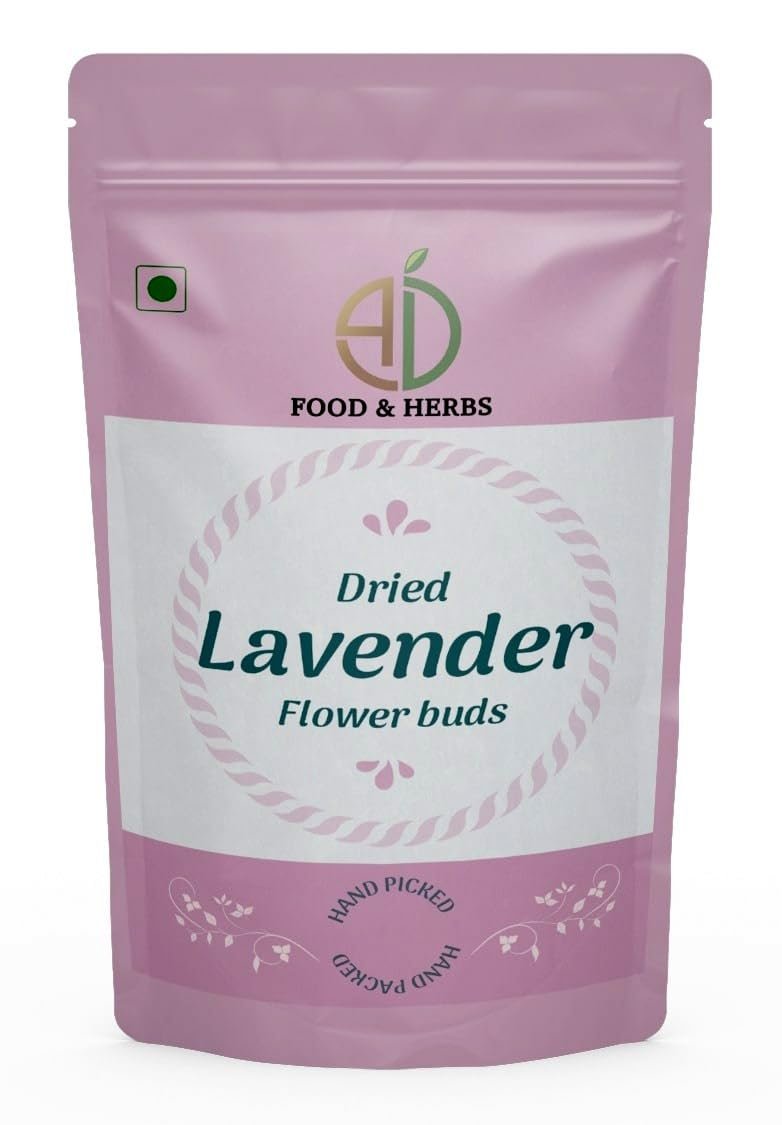 A D Food & Herbs Organic Dried Lavender Buds/Flower/Petals for Homemade Lattes, Tea Blends, Bath Salts, Gifts, Crafts (20 GMS)