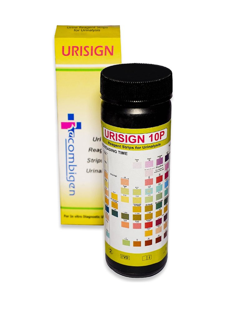 Urisign Glucose, Bilirubin, Ketone, SG, Blood, PH, Protein, Urobilinogen, Nitrite and Leukocytes, Urine Test Strips 10 Parameter 50 Strips